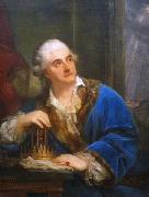Marcello Bacciarelli Portrait of Stanislaw Augustus Poniatowski with an hourglass. oil painting
